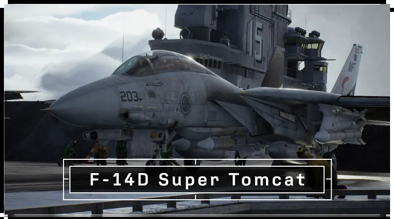 F-14D Super Tomcat parked on a carrier flight deck